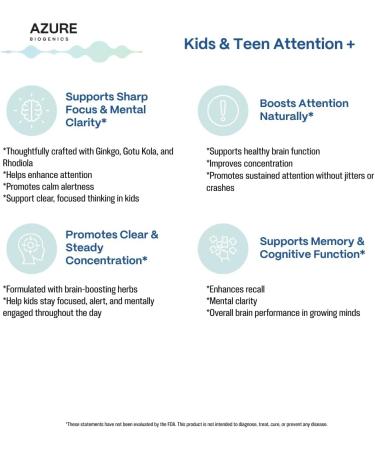 Kids & Teen Attention Liquid Herbal Supplement Extreme Focus Formula with Ginkgo Gotu Kola Licorice & Rhodiola -Natural Brain Support & Concentration* - Buy Online on GoSupps.com