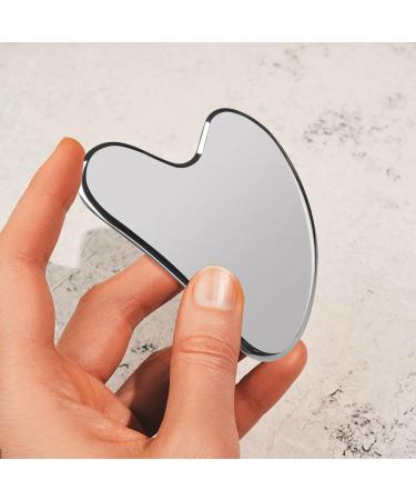 SUS304 Stainless Steel Gua Sha Facial Tool | Heart Shape Scraping Massage for Face Eye & Neck | Smooth SPA Therapy - Buy Online on GoSupps.com