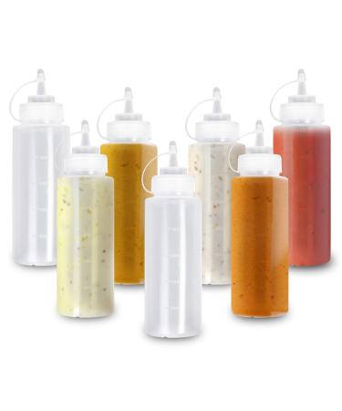MATANA 8 Large Sauce Bottles Condiment Bottles Plastic Bottles with Cap 500ml - Solid & BPA Free