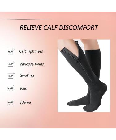 Support Stockings with Zip for Men & Women | Compression Socks for Thrombosis & Varicose Veins | XXL Black - Buy Online on GoSupps.com
