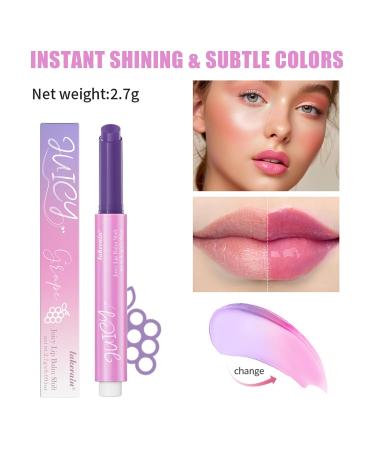 Juicy Lip Plumper Gloss - Hydrating Color Changing Melting Balm | Nourishing Vegan Lip Care (#6 Grape - Buy Online on GoSupps.com