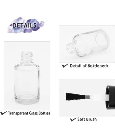 Agidea 15ml Empty Nail Polish Bottles with Brush Cap - Set of 6 Glass Bottles with Mixing Agitator Balls & Funnels - Buy Online on GoSupps.com