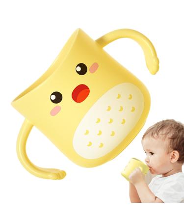 Kids Toothbrush Cup | Children's Dinosaur Mug for Tooth Brushing - Wide Mouth Cup Design Tooth Brushing Supplies for Children Boys and Girls Rowces Yellow