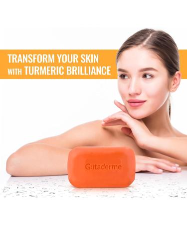 Turmeric Soap - Antioxidant & Antiseptic Reduces Acne Fades Scars Cleanses Skin - 100gm Pack | Buy Internationally - Buy Online on GoSupps.com