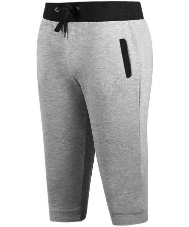 MONISE Men's Gray Casual Sport Fitness Shorts - Large | Elastic Stretch Sweatpants for Jogging and Bodybuilding - Buy Online on GoSupps.com