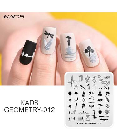 KADS 5pcs Nail Stamp Plates Set - Unique Irregular Geometry Patterns for Nails Art Stamping - Buy Online on GoSupps.com