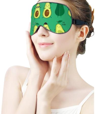 Cute Avocado Face Sleep Mask | Adjustable Strap Eye Cover for Sleeping | Light Blocking Blindfold for Men and Women | Ideal for Travel and Night Naps - Buy Online on GoSupps.com