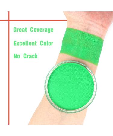Bowitzki Professional 30g Water Based Face Paint | Safe for Kids & Adults | Light Green Split Cake Single Color for Halloween & Christmas Party - Buy Online on GoSupps.com