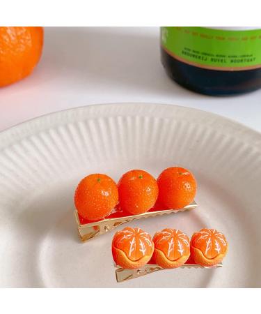 2 Pcs Mandarin Orange Hair Clips for Women and Girls - Cute Fruit Alligator Snap Clips for Trendy Hairstyles - Buy Online on GoSupps.com