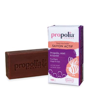 PROPOLIA - Savon Actif - Visage & Corps - Propolis Miel & Karit - Enfants et Adultes - Pour tous types de peaux - Fabriqu en France - Pain de 100 g 100 g (Lot de 1)