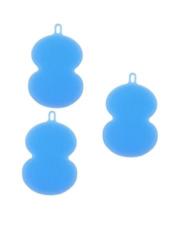 Gleavi 3st silicone washer dishwashers Dishwasher made of silicone pot pan cleaner flush brush made of silicone sponges bowl cleaning brush sponge pot brush (1 Pack) sky bluex3st