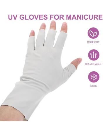 Beavorty 2 Pairs pink gloves UV protective gloves for manicure UV nail gloves UV protection gloves for nail manicure UV gloves nail art supplies nail art UV gloves fingerless Nylon gel - Buy Online on GoSupps.com