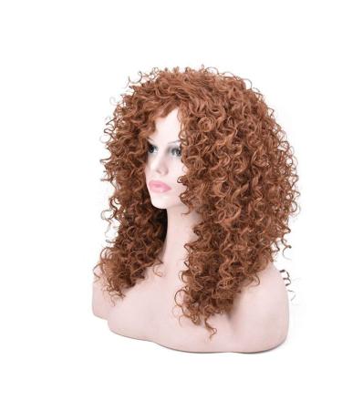 BGHJUE African Curly Hair Brown Shoulder Curls Wig - Heat Resistant Middle Part for Women - Buy Online on GoSupps.com