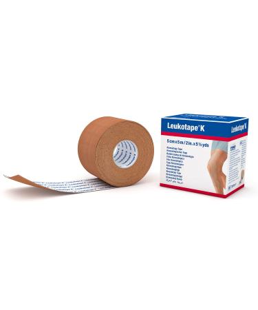 Leukotape K Latex Free Athletic Wrap Kinesiology Tape  2 x 5.5 Yds  Beige