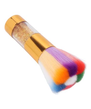 Verdant Touch Blush Brush Portable Colorful Makeup Brush Fluffy Blusher and Nail Art Dust Cleaning BrushGold