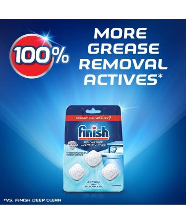 Finish In-Wash Dishwasher Cleaner - 3 ct - Removes Hidden Grease and Grime - Packaging May Vary - Buy Online on GoSupps.com