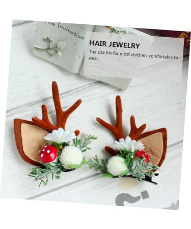 FRCOLOR 2 Pairs Cat Ears Antler Hair Clip Antlers Deer Horn Antler Barrette Deer Hair Barrettes Clip Barrettes for Christmas Hair Clips for Cute Alloy Clip Decorate Miss - Buy Online on GoSupps.com