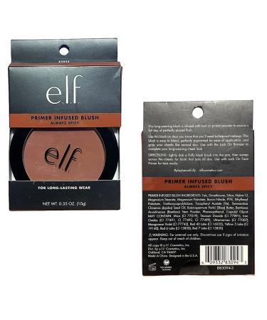 e.l.f. Primer-Infused Blush Always Spicy 83094 - Pack of 2 | Vibrant Cheek Color Set - Buy Online on GoSupps.com