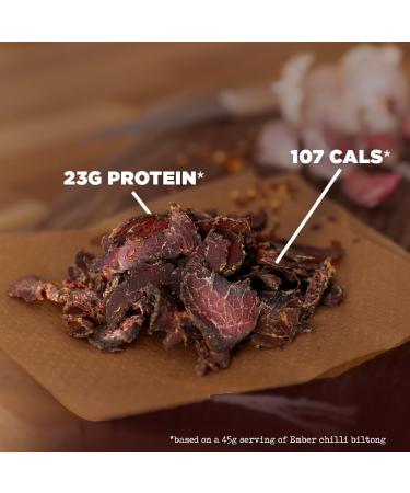  EMBER Ember Snacks: Biltong Beef Jerky Chili Flavor (8 x 45g) Keto Protein Snacks Nomad Snack - Buy Online on GoSupps.com