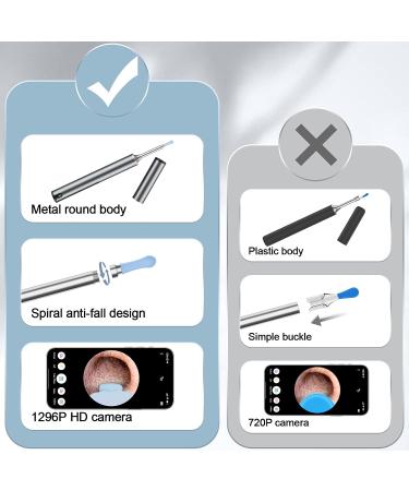 Nisheng Ear Wax Removal Kit with Camera and Light - 1296P Ear Cleaning Tool for iOS & Android - Includes Nail Clippers and Wax Remover - Grey - Buy Online on GoSupps.com