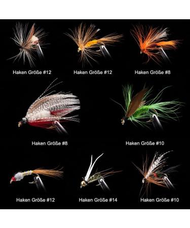 Goture Fly Fishing Kit - 100PCs Bait with Box | Best Fly Fishing Range for Bass Trout Salmon | Dry Flies Streamers & Nymphs - B-76PCs - Buy Online on GoSupps.com