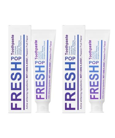 Purple Teeth Cleaning Toothpaste - Stain/Tartar Removal Long-Lasting Fresh Breath Non-Irritating Formula(2PCS)