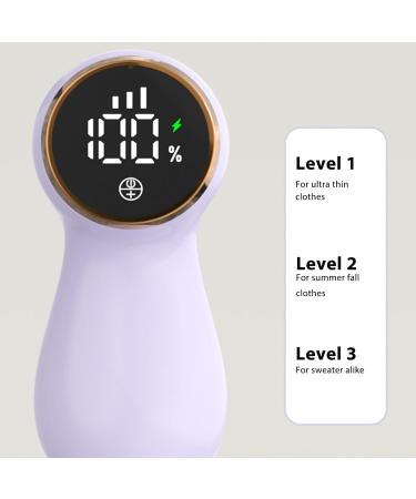 Rechargeable Cordless Lint Remover - Efficient Pill & Lint Removal for Clothes Furniture & Curtains | Portable Purple Design - Buy Online on GoSupps.com