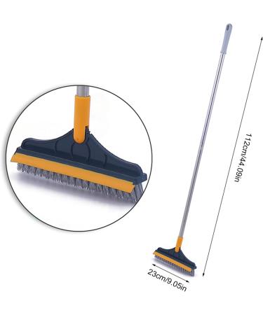Floor Scrub Brush with Long Handle - 2 in 1 Cleaning Scrub Brush - Adjustable V-Shaped Floor Brush Scrubber 120 Degree Triangular Rotating Brush Head - Buy Online on GoSupps.com