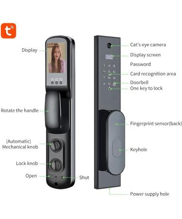 Automation WiFi Visual Smart Fingerprint APP Remote Control Password Door Lock Home Anti-Theft Electronic Lock (Color : Sky Blue Size : 30X240MM) (Sky Blue 30X388MM) - Buy Online on GoSupps.com