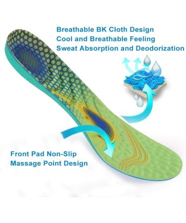 VSUDO Shock Absorption Sports Shoe Insoles - High Elastic Comfort Insoles for Men or Women - M 6.5-10 / W 7.5-11 - Buy Online on GoSupps.com
