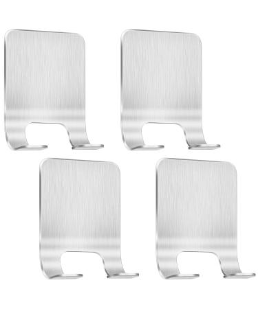 Leryati Razor Holder Shower 4 Pieces Silver Razor Holder Shower Without Drilling Stainless Steel Razor Holder Self-Adhesive Razor Hanger Shower Suitable for Door Wall Bathroom Kitchen Silver 4