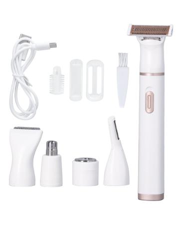 Electric razor for women 5-in-1 ladies' shamer remover for nasal hair eyebrows face legs and armpits USB charging stainless steel heads removable electrical hair remover