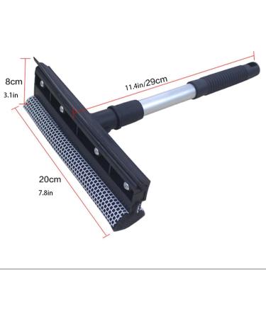 Double-sided Glass Brush Cleaning Wiper Practical Brush Wiper Cleaner Window Home Kitchen Black Glass Cleaner Squeegee 20x25cm - Buy Online on GoSupps.com