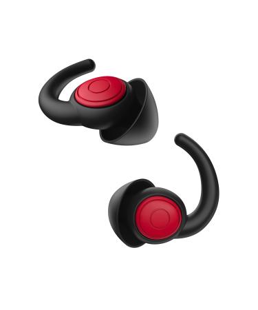 WUTAN Ear Plugs for Sleeping Noise Cancelling 14-38dB Comfortable Soft Reusable Silicone Ear Plugs Noise Reduction Earplugs for Sleep Concert Work Airplane Travel (earplugsBLACK RED S/L) Earplugsblack Red Small/Large