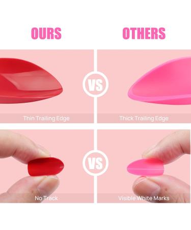 Justotry 576 Pieces Gel Almond Glitter Press On Nails Set with Glue - Short Colourful Artificial Nails for a Glossy Finish - Includes Nail File and Jelly Oval Fingernails - 24S03 - Buy Online on GoSupps.com