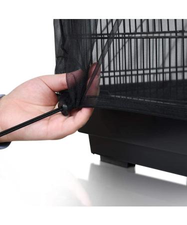 ASOCEA Universal Birdcage Cover - Extra Large Black&White Seed Catcher for Parrot Cage | Nylon Net Guard Mesh Skirt - Buy Online on GoSupps.com