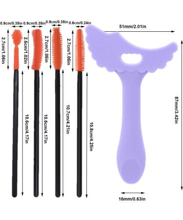 Silicone Mascara Aid | Silicone Mascara Shield Stencil | Heart-Shaped Design Eye Makeup Tool for Night Out Daily Use Dating Purple + Eyelash Brush - Buy Online on GoSupps.com