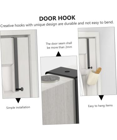 HOMSFOU Towel Holder 2pcs Hook Clothes Hanger Multi-Functional for Door Towel Home Back Hat Rack Over Coat Punch- 21x4.5cm Black - Buy Online on GoSupps.com