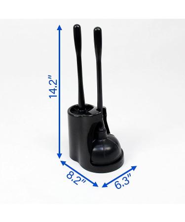Casaphoria Dark Black Toilet Plunger and Bowl Brush Combo - 2 Sets Long Handle for Bathroom Cleaning - Buy Online on GoSupps.com