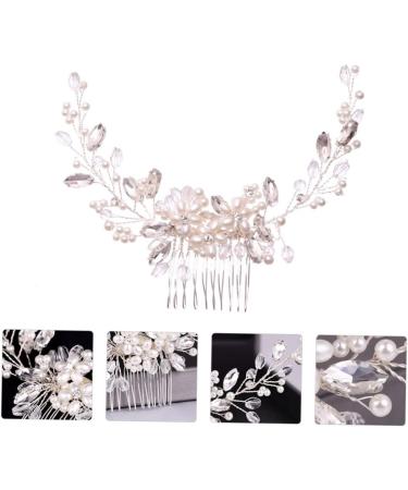 MAGICLULU Pearl Comb Hair Side Comb Bride Hairpin Comb Pearl Hair Pin Wedding Hair Accessories Wedding Hairpin Bridal Headdress Bride Headdress Comb Rhinestone Hairpins - Buy Online on GoSupps.com