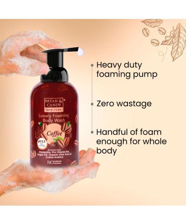 Bryan & Candy Luxury Coffee Foaming Body Wash | Hydrating & Skin-Friendly pH 5.5 | All Skin Types - 400ml - Buy Online on GoSupps.com