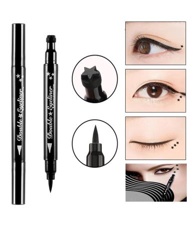 Pinkiou 2 in 1 Double-headed Liquid Eyeliner Pen Stamp - Super Slim Waterproof Smudgeproof Long Lasting Tattoo Makeup Tool (Star) - Buy Online on GoSupps.com