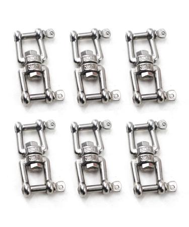 Flomore Swivel Double Shackle 304 Stainless Steel Boat Anchor Chain Connectors M5