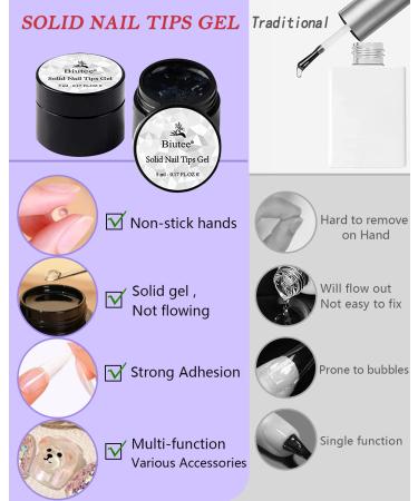 Solid Nail Tips Gel for Professional Nail Extensions - 5g x 2 | High-Quality Nail Art Gel Paint & Glue - Buy Online on GoSupps.com