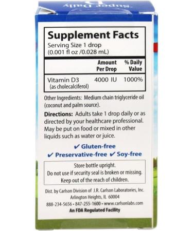 Carlsons Labs Super Daily D3 4000 UI 10 3 ml - Buy Online on GoSupps.com