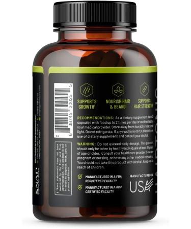 Hair Growth Supplement for Men - Boost Growth, Combat Hair Loss & Support Beard & Nail Health (90 Capsules) - Buy Online on GoSupps.com