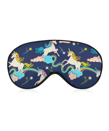 Fantasy Unicorn Sleep Mask Eye Cover for Sleeping Blindfold with Adjustable Strap Blocks Light Night Travel Nap for Men Women