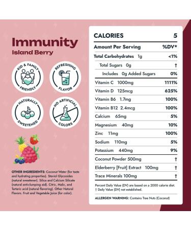 VitaWild Immunity + Hydration Electrolyte Drink | Elderberry & Zinc Immune Support Hydration Packets | Vitamin C 1000mg | Immune Support Supplement | Emergency Elderberry Vitamin C and Zinc - Buy Online on GoSupps.com
