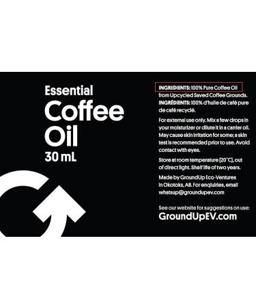 GroundUp Upcycled Coffee Oil for Skin & Hair | Natural Antioxidant-Rich Caffeine Oil for Moisturizing & Scalp Care | Sustainable Skincare - Buy Online on GoSupps.com