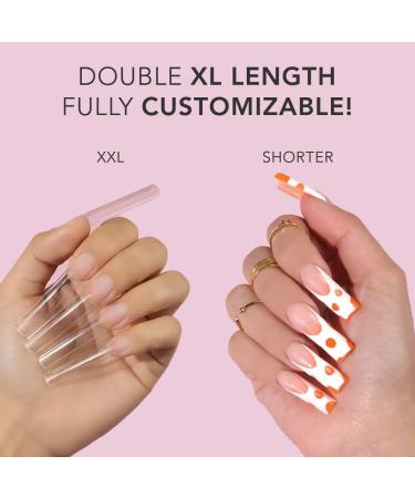 Kiara Sky Professional Non C Curve XXL Nail Tips - Clear Square - International Shipping Available - Buy Online on GoSupps.com